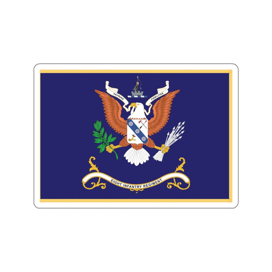Kiss-Cut Stickers - Army - Regimental Colors - 8th Infantry Regiment  - PATRIAE FIDELITAS - Flag w Fringe X 300