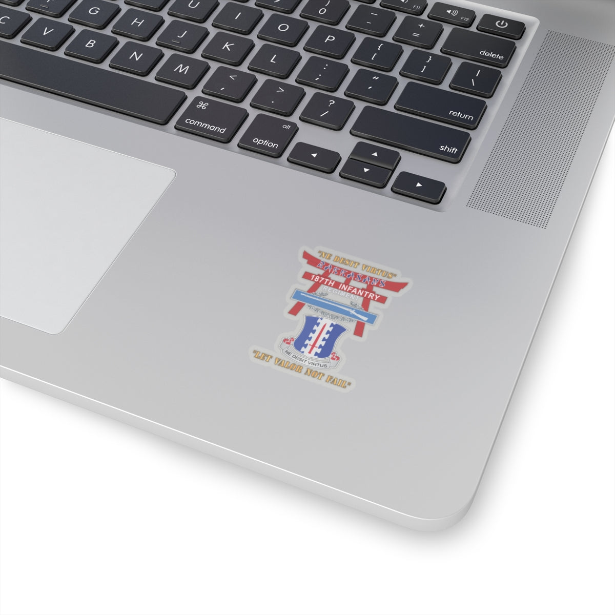 Kiss-Cut Stickers - Army - 187th Infantry Regiment - Torii, Rakkasans, Let Valor Not Fail, English, Latin w CIB