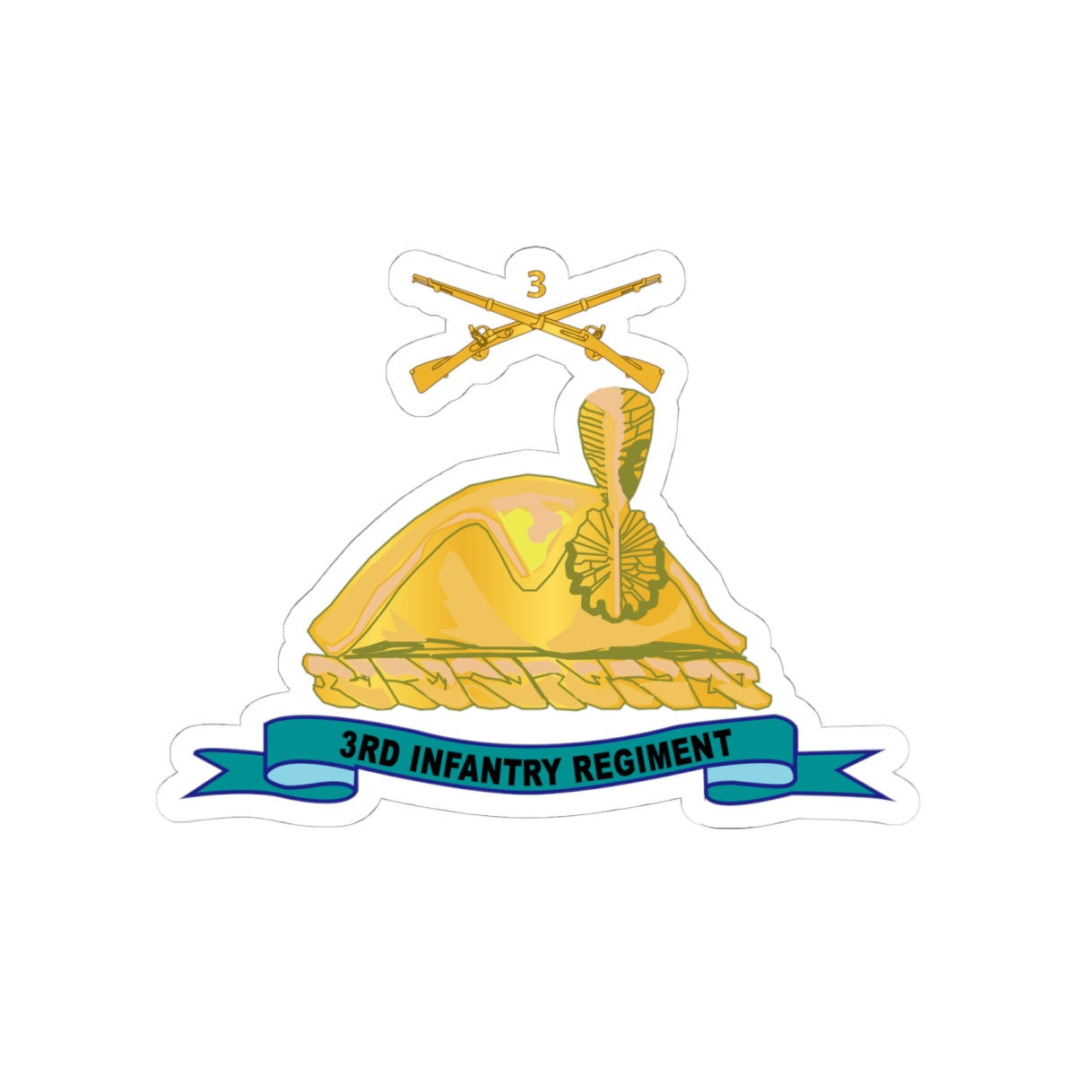 Kiss-Cut Stickers - Army - 3rd Infantry Regiment w Br - Ribbon