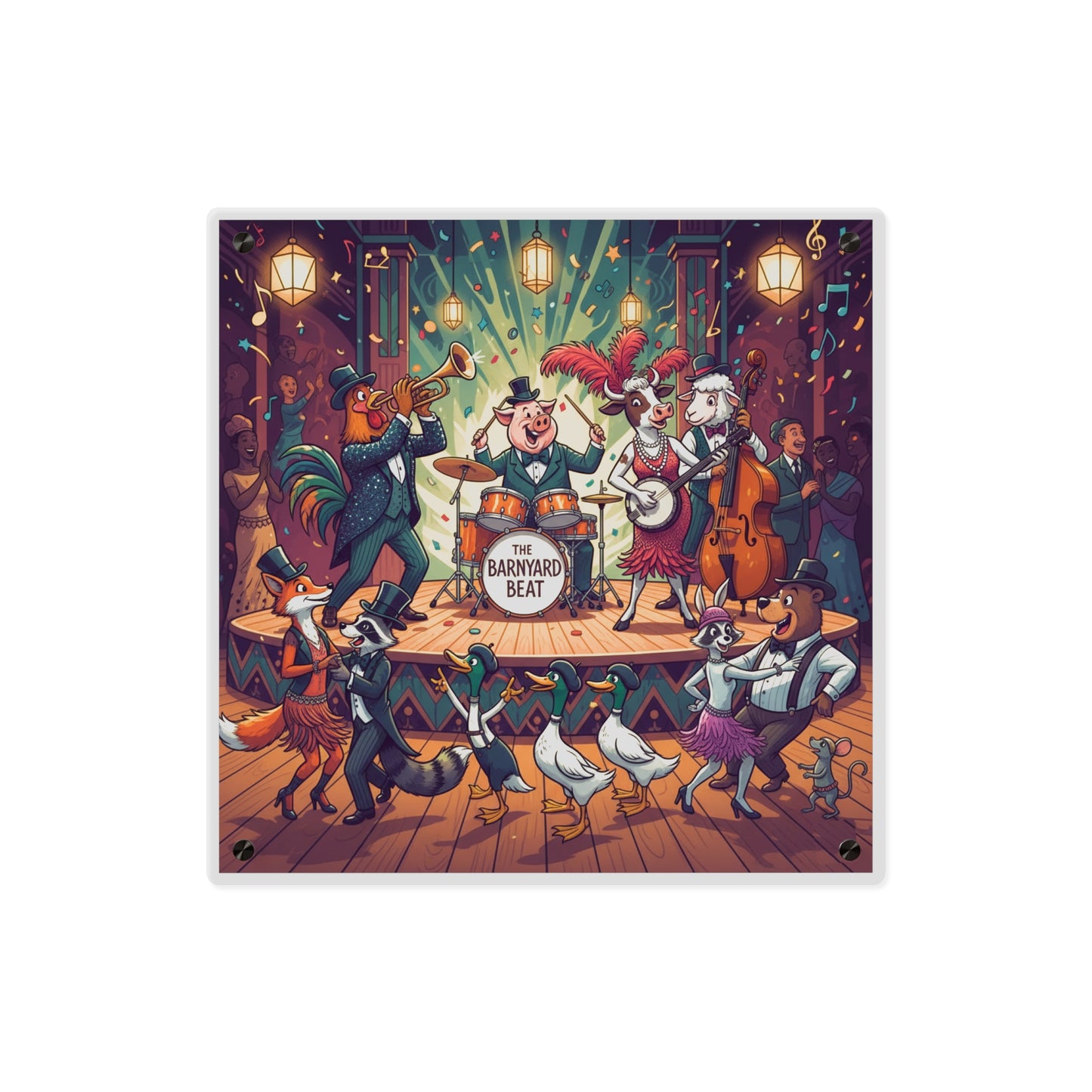 Acrylic Wall Art Panel - Farm Band Dance