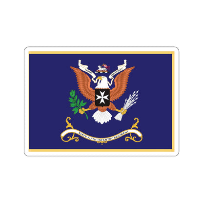Kiss-Cut Stickers - Army - Regimental Colors - 65th Infantry Regiment  - HONOR AND FIDELITY Flag w Fringe X 300