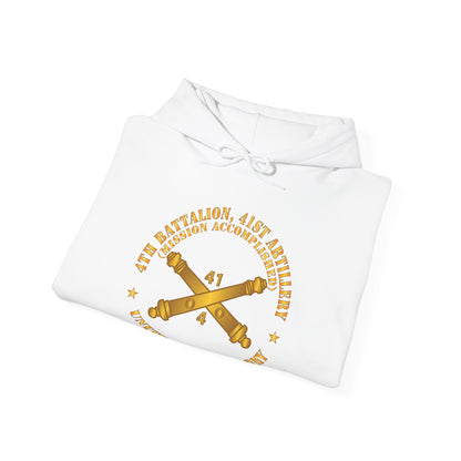 Unisex Heavy Blend™ Hooded Sweatshirt - 4th Bn 41st Artillery - Mission Accomplished - US Army  w Branch X 300