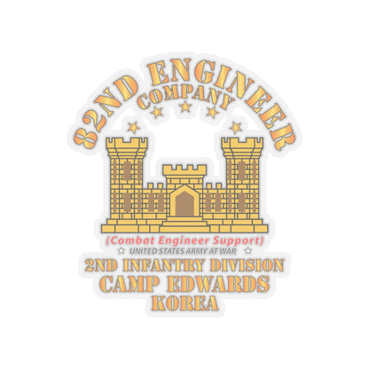 Kiss-Cut Stickers - Army - 82nd Engineer Company  - Camp Edwards -  Korea