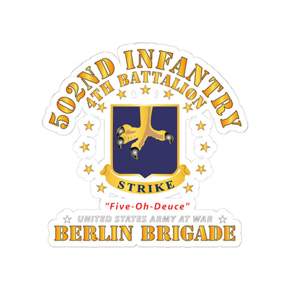 Kiss-Cut Stickers - Army - 4th Battalion 502nd Infantry - Berlin Brigade X 300