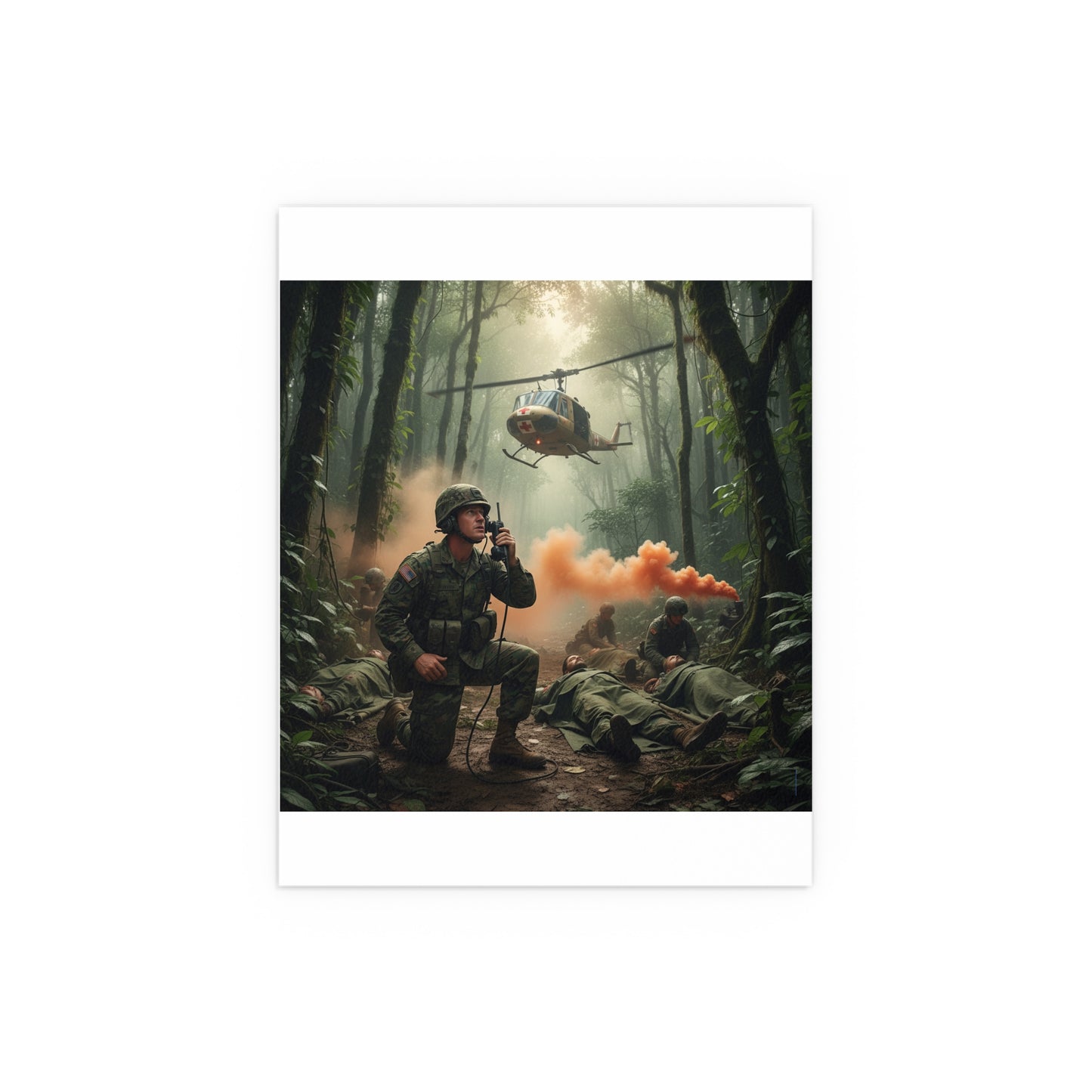 Indoor and Outdoor Silk Posters - Medevac Request - Vietnam