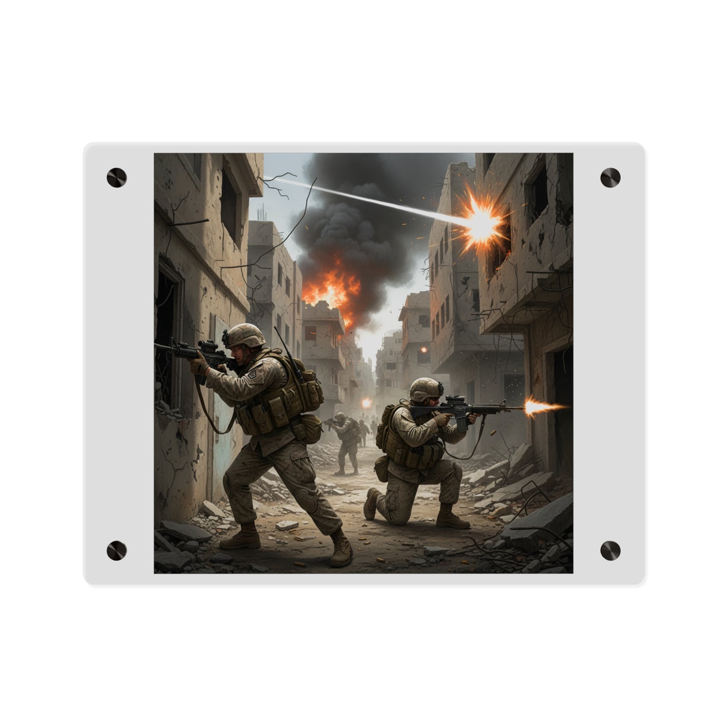 Acrylic Wall Art Panel - Marines in  the 2nd Battle of Fallujah