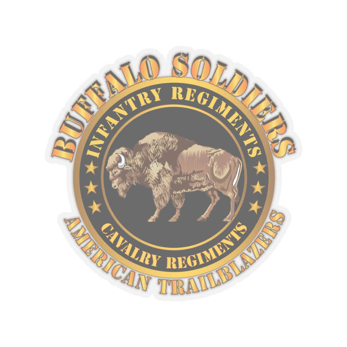 Kiss-Cut Stickers - Army - Buffalo Soldiers - Infantry - Cavalry Regiments
