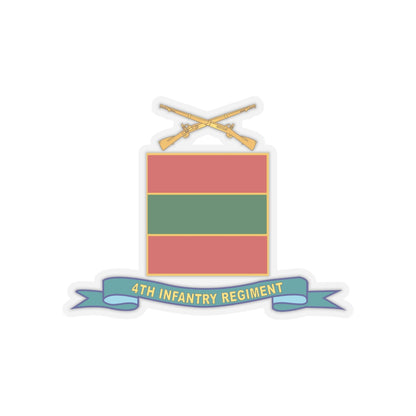 Kiss-Cut Stickers - Army - 4th Infantry Regiment - w Br - Ribbon