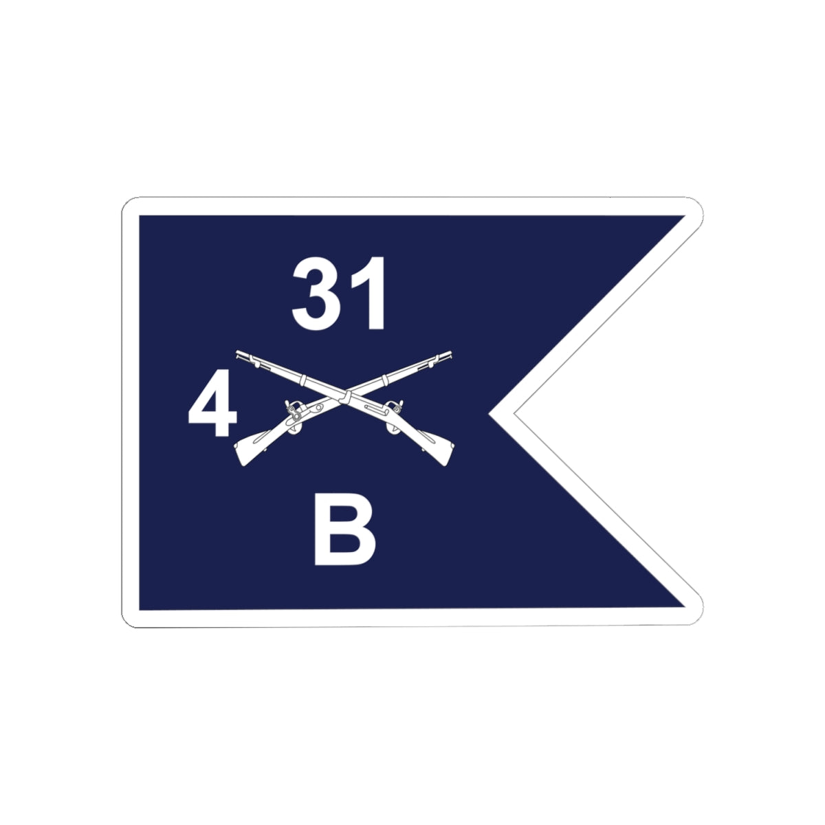 Kiss-Cut Stickers - Army - Bravo Company, 4th Battalion, 31st Infantry Regiment - Guidon X 300