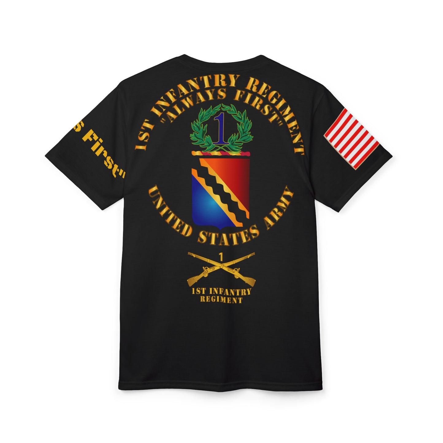 AOP - Army - 1st Infantry Regiment - DUI Front - Coat of Arms - Back with Battalions - L/R Sleeves
