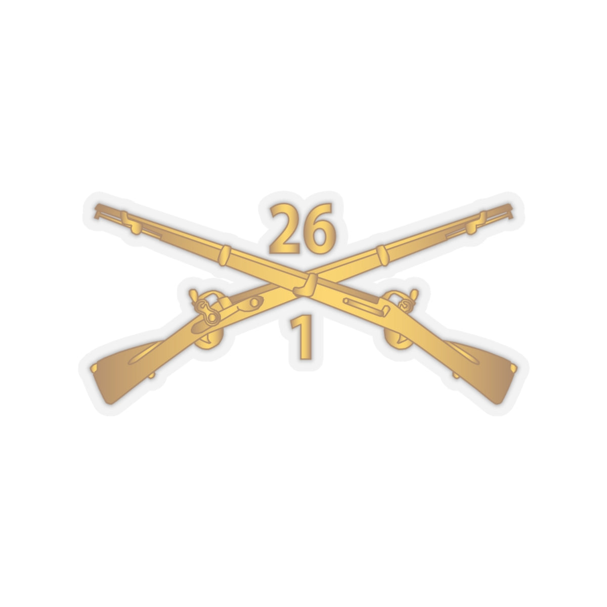 Kiss-Cut Stickers - Army - 1st Bn 26th Infantry Regiment - w Infantry Br wo Txt X 300