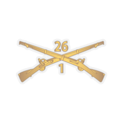 Kiss-Cut Stickers - Army - 1st Bn 26th Infantry Regiment - w Infantry Br wo Txt X 300