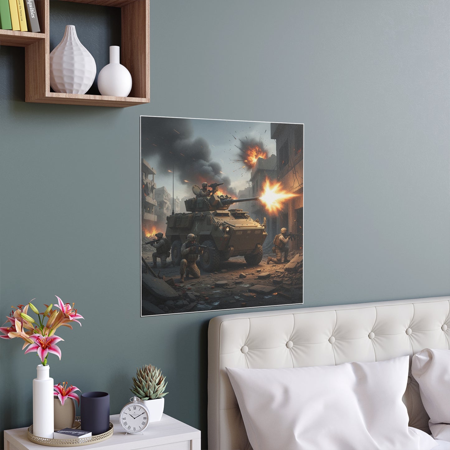 Indoor and Outdoor Silk Posters - Marine LAV in support of the 2nd Battle of Fallujah