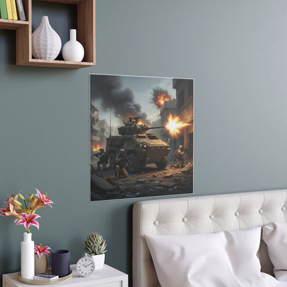 Indoor and Outdoor Silk Posters - Marine LAV in support of the 2nd Battle of Fallujah