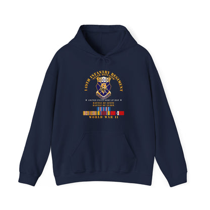 Unisex Heavy Blend™ Hooded Sweatshirt - Army -  149th Infantry Regiment - Battle of Leyet-Luzon - COA - WWII PAC SVC X 300