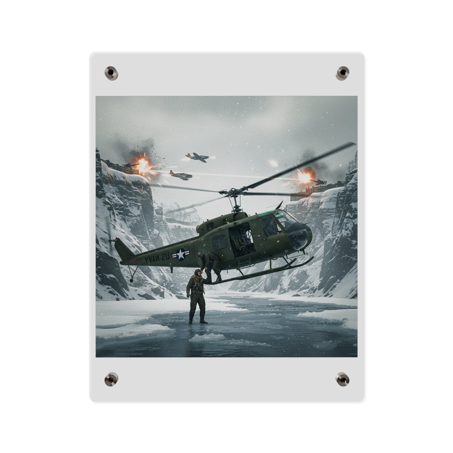 Acrylic Wall Art Panel - Rescue Mission from Majon-ni and Samdong-ni attack - Korean War