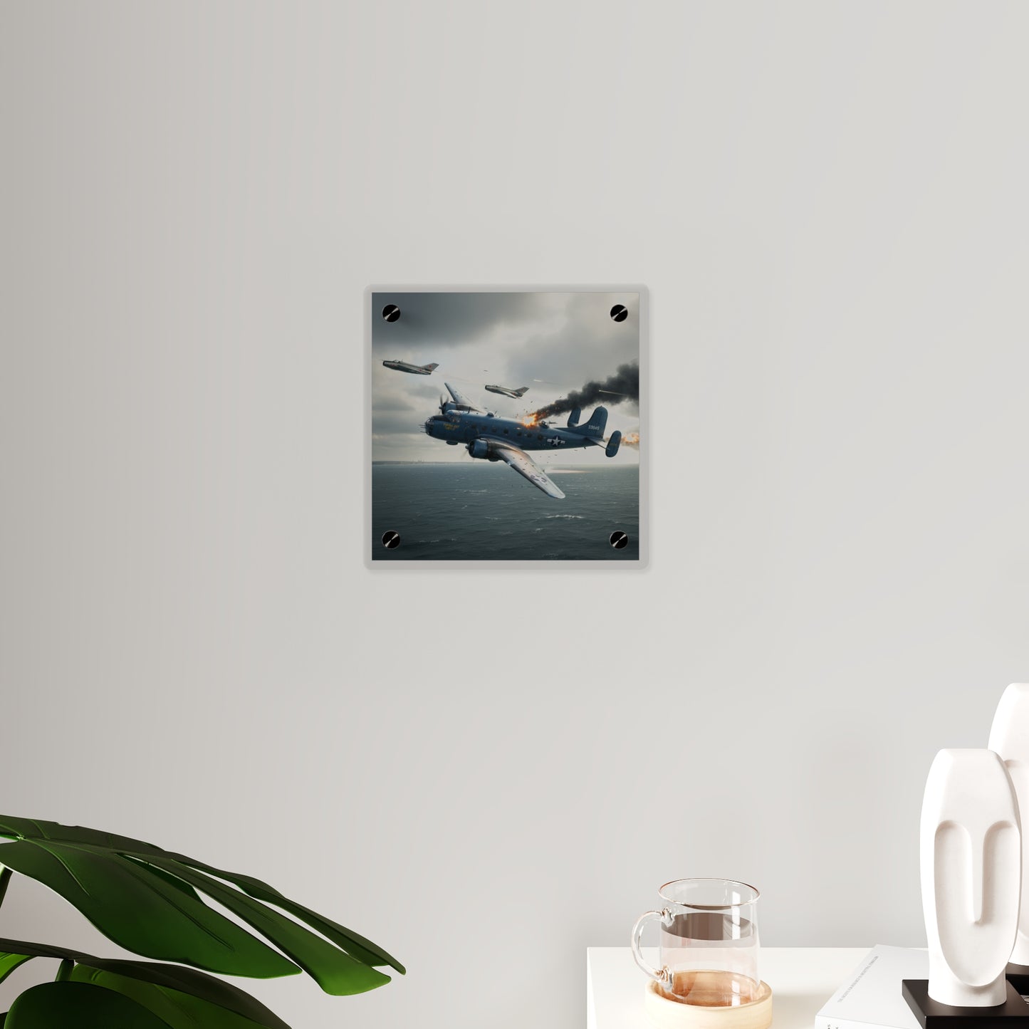 Acrylic Wall Art Panel - April 8, 1950, Baltic Sea - Latvia Soviet fighters shot down a U.S. Navy PB4Y-2 - Liberator - Cold War