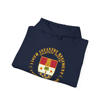 Unisex Heavy Blend™ Hooded Sweatshirt - Army - 110th Infantry Regiment - Fighting Tenth - DUI - w Rgt Sep X 300