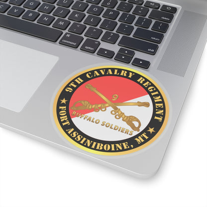 Kiss-Cut Stickers - Army - 9th Cavalry Regiment - Fort Assiniboine,  MT - Buffalo Soldiers w Cav Branch