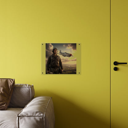 Acrylic Wall Art Panel - Army Air Corps Pilot