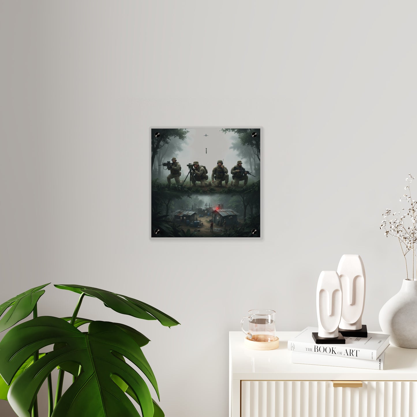 Acrylic Wall Art Panel - Jungle Drug Lab Destruction wo Explosions