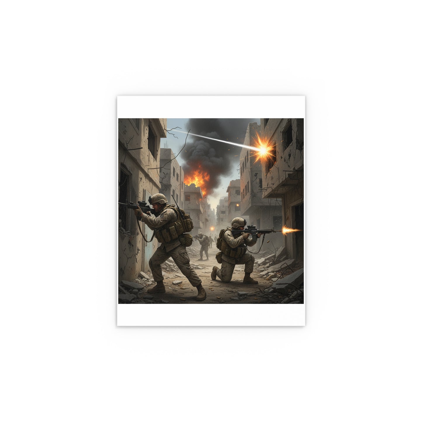 Indoor and Outdoor Silk Posters - Marines in  the 2nd Battle of Fallujah