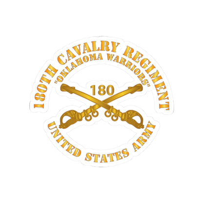 Kiss-Cut Stickers - Army - 180th Cavalry Regiment Branch - Oklahoma Warriors - US Army X 300