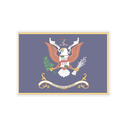 Kiss-Cut Stickers - Army - Regimental Colors - 5th Infantry Regiment  - I'LL TRY, SIR - Flag w Fringe X 300