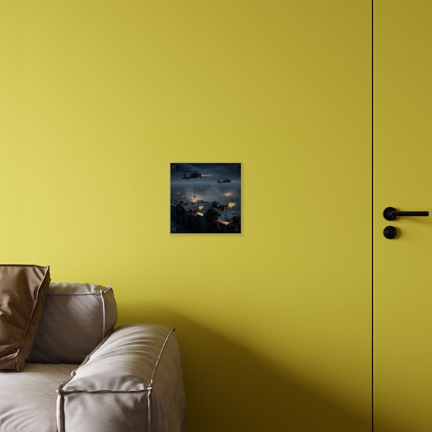 Acrylic Wall Art Panel - Night Air Assault by Army Rangers