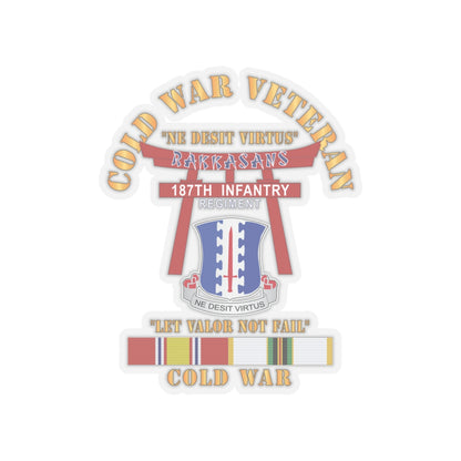 Kiss-Cut Stickers - Army - Cold War Veteran - 187th Infantry Regiment - Torii, Rakkasans, Let Valor Not Fail, English, Latin w COLD SVC