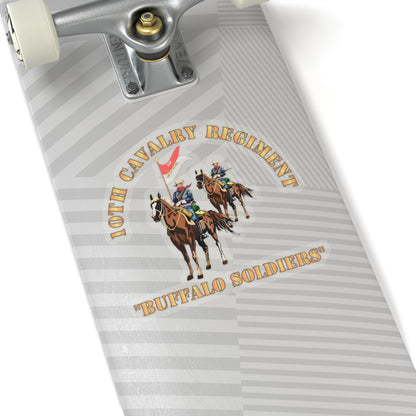 Kiss-Cut Stickers - Army - 10th Cavalry Regiment w Cavalrymen - Buffalo Soldiers
