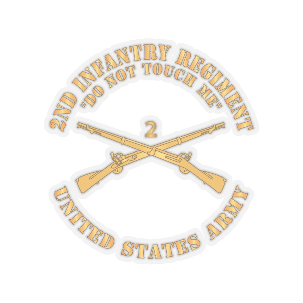 Kiss-Cut Stickers - Army - 2nd  Infantry Regiment Branch - Do Not Touch Me - US Army