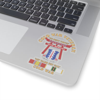 Kiss-Cut Stickers - Army - Cold War Veteran - 187th Infantry Regiment - Torii, Rakkasans, Let Valor Not Fail, English, Latin w COLD SVC