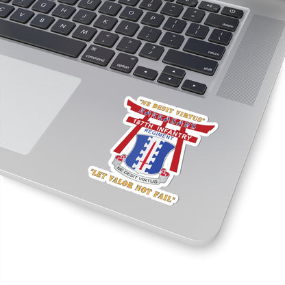 Kiss-Cut Stickers - Army - 187th Infantry Regiment - Torii, Rakkasans, Let Valor Not Fail, English, Latin