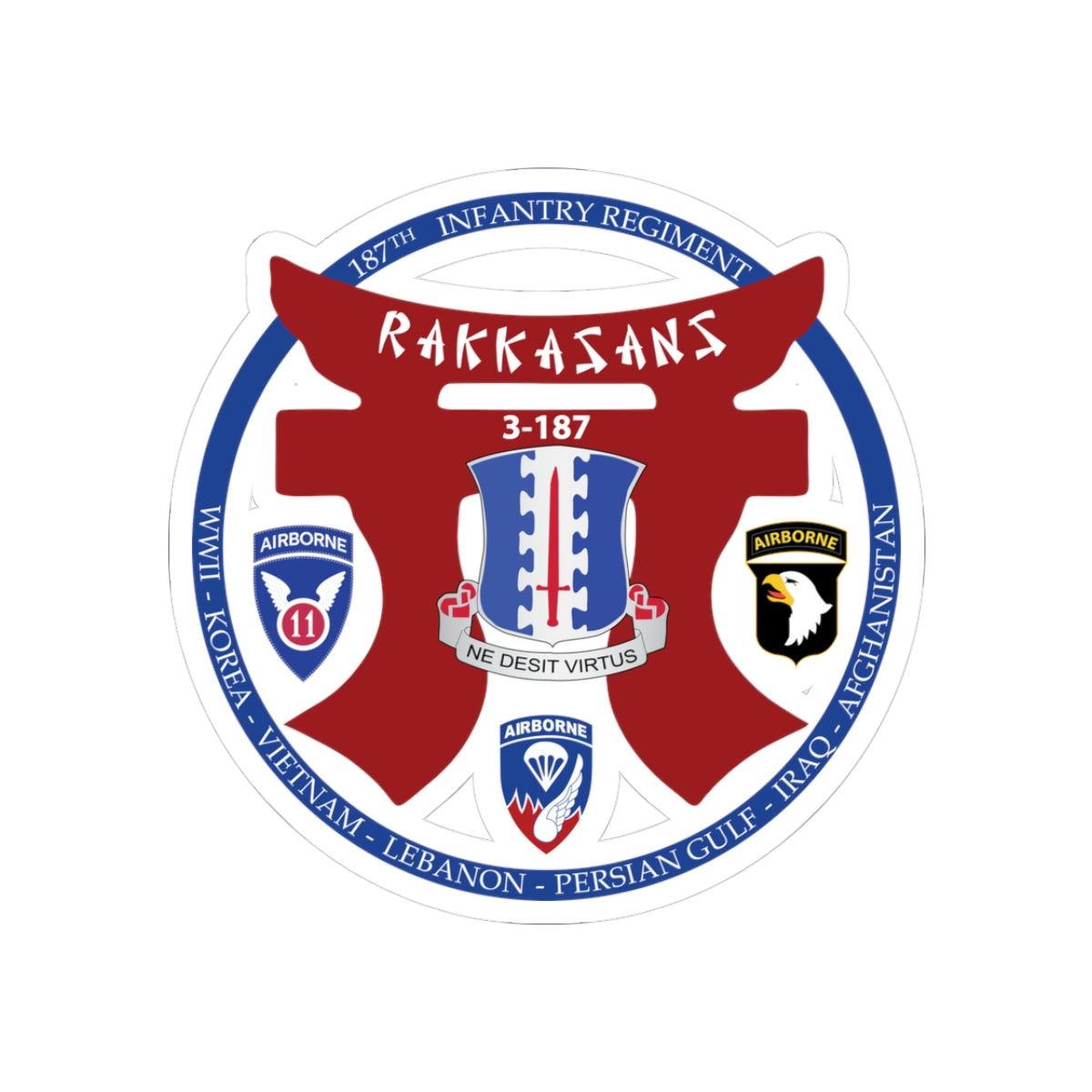 Kiss-Cut Stickers - 187th INF Regiment - Rakkasans - Special