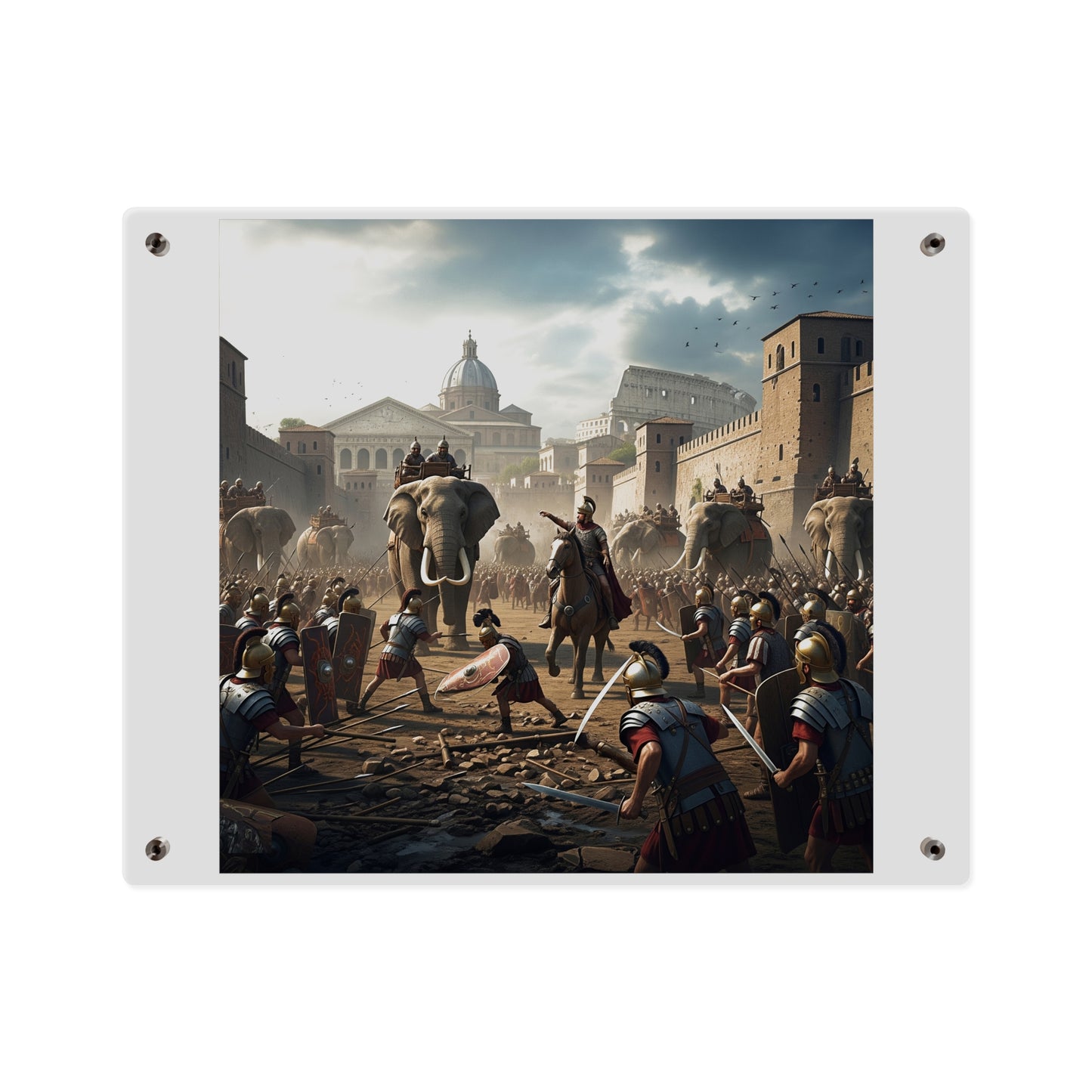 Acrylic Wall Art Panel - Hannibal Battling the Roman Legions as he Enters Rome