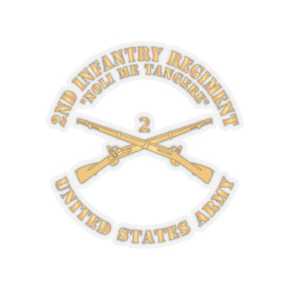 Kiss-Cut Stickers - Army - 2nd  Infantry Regiment Branch - Noli Me Tangere - US Army