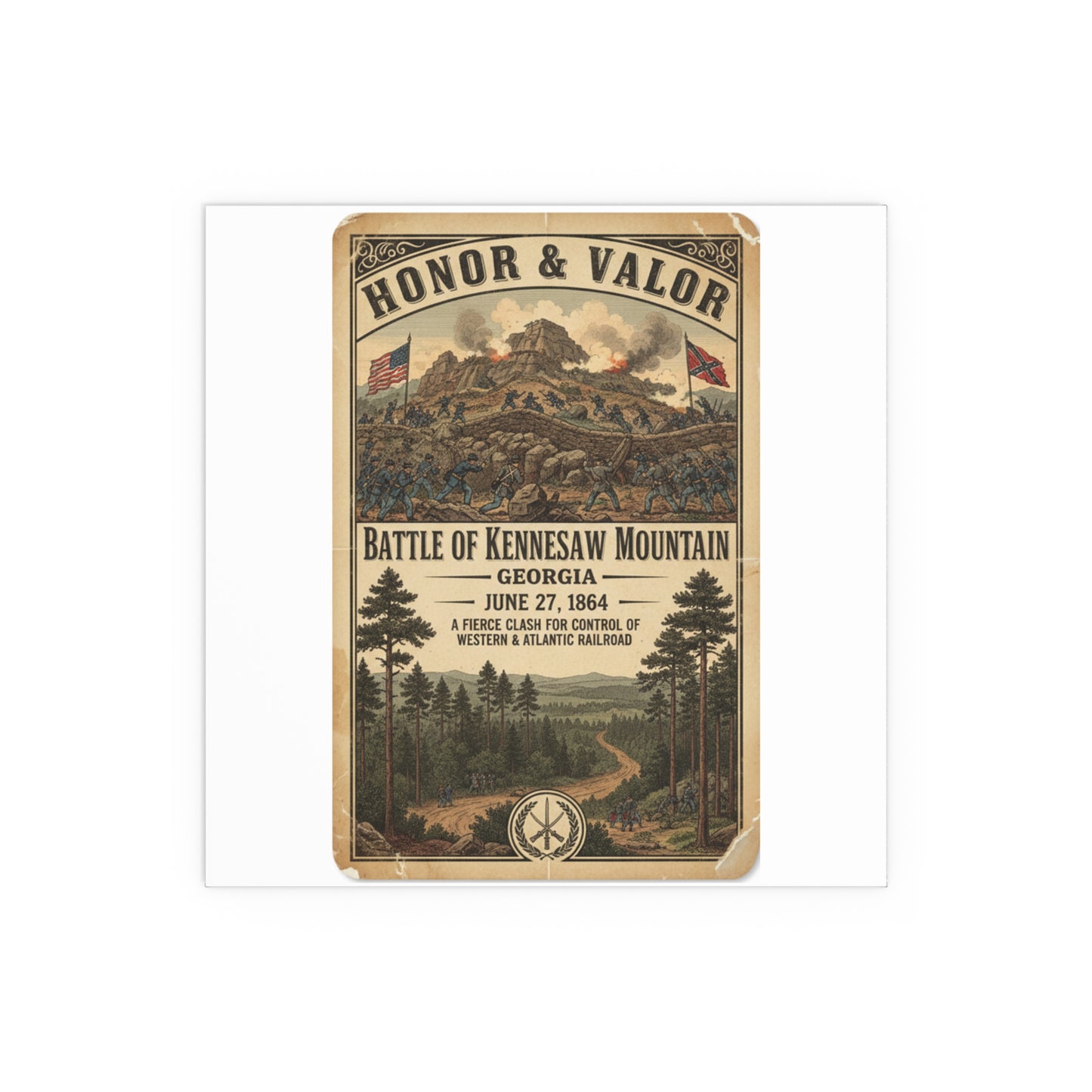 Indoor and Outdoor Silk Posters - Battle of Kennesaw Mountain