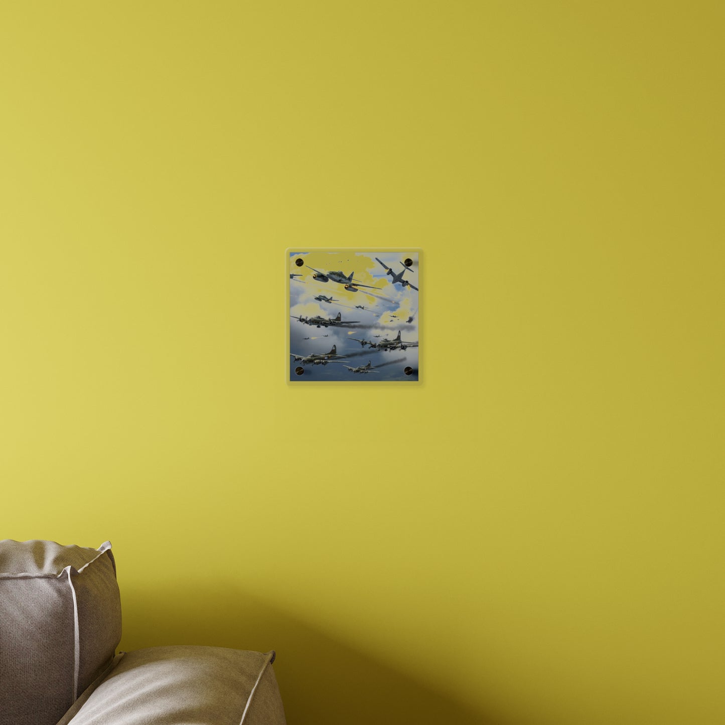 Acrylic Wall Art Panel - German jet fighters attacking US bombing formations