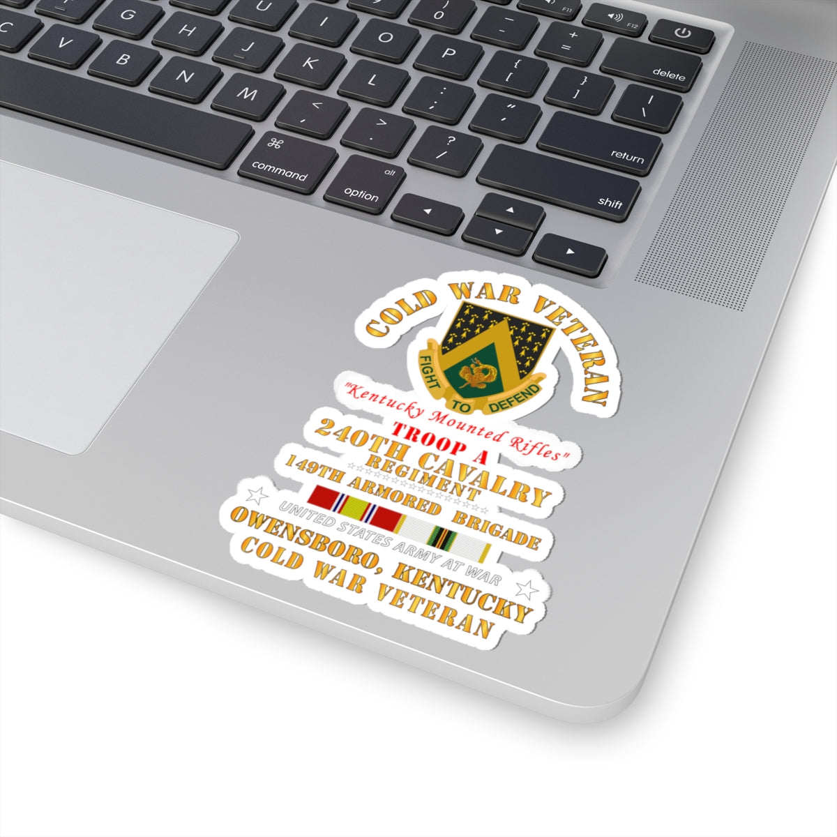Kiss-Cut Stickers - Army - Cold War Vet -  Troop A, 240th Cavalry Regiment - Owensboro, Kentucky w COLD SVC