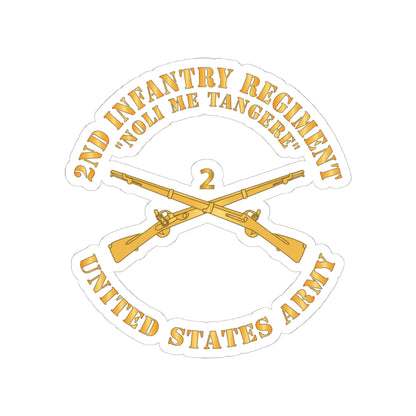 Kiss-Cut Stickers - Army - 2nd  Infantry Regiment Branch - Noli Me Tangere - US Army