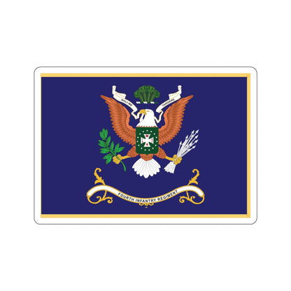 Kiss-Cut Stickers - Army - Regimental Colors - 4th Infantry Regiment  - NOLI ME TANGERE - Flag w Fringe X 300