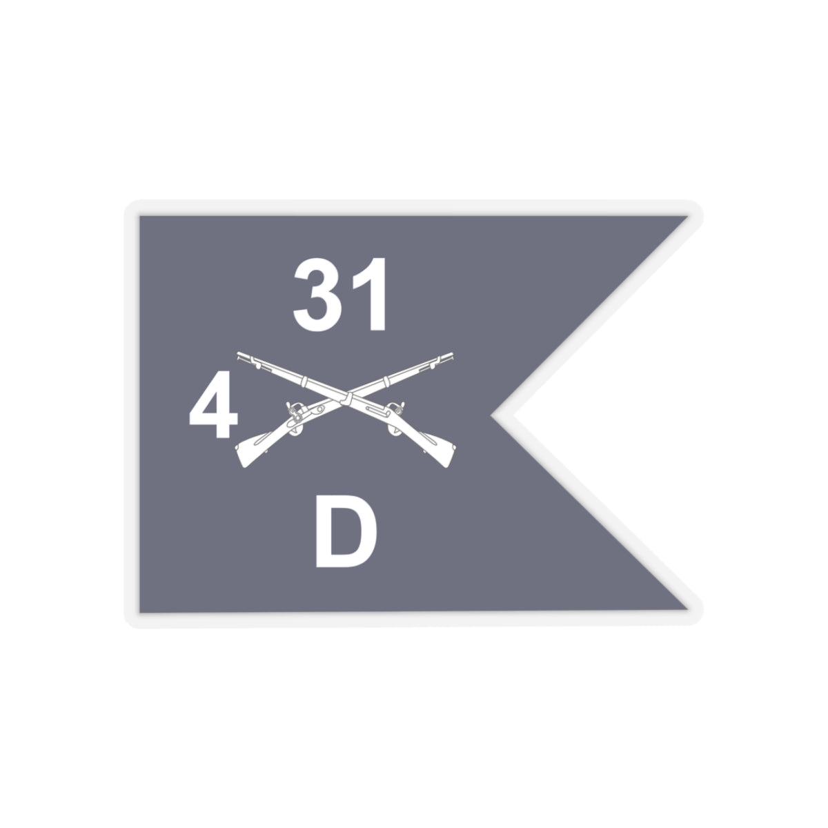 Kiss-Cut Stickers - Army - Delta Company, 4th Battalion, 31st Infantry Regiment - Guidon X 300