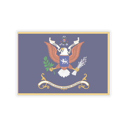 Kiss-Cut Stickers - Army - Regimental Colors - 68th Infantry Regiment  - VENTRE A TERRE Flag w Fringe X 300