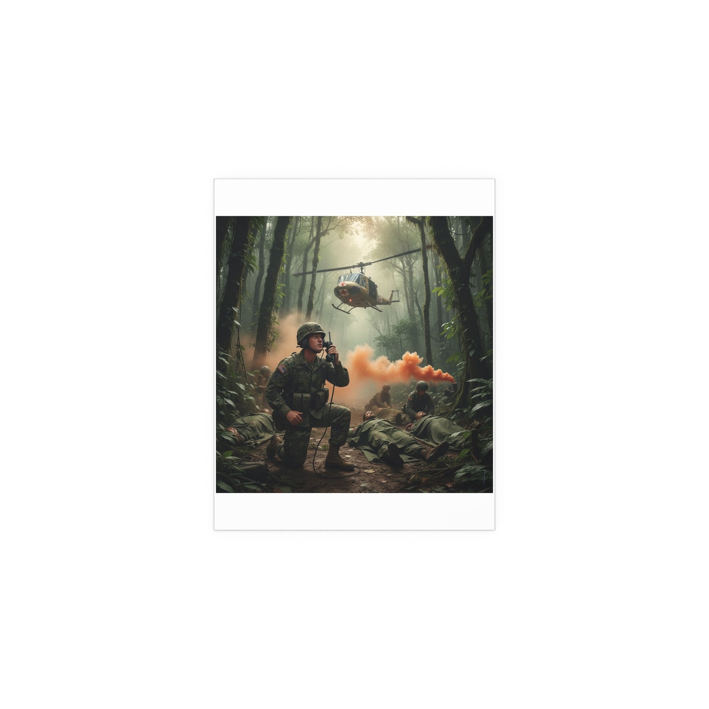 Indoor and Outdoor Silk Posters - Medevac Request - Vietnam