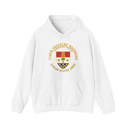 Unisex Heavy Blend™ Hooded Sweatshirt - Army - 110th Infantry Regiment - Fighting Tenth - DUI X 300