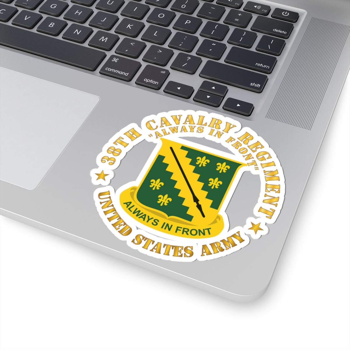Kiss-Cut Stickers - Army - 38th Cavalry Rgiment - Always in Front - DUI X 300