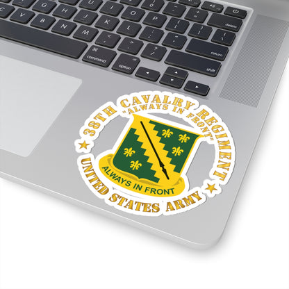 Kiss-Cut Stickers - Army - 38th Cavalry Rgiment - Always in Front - DUI X 300