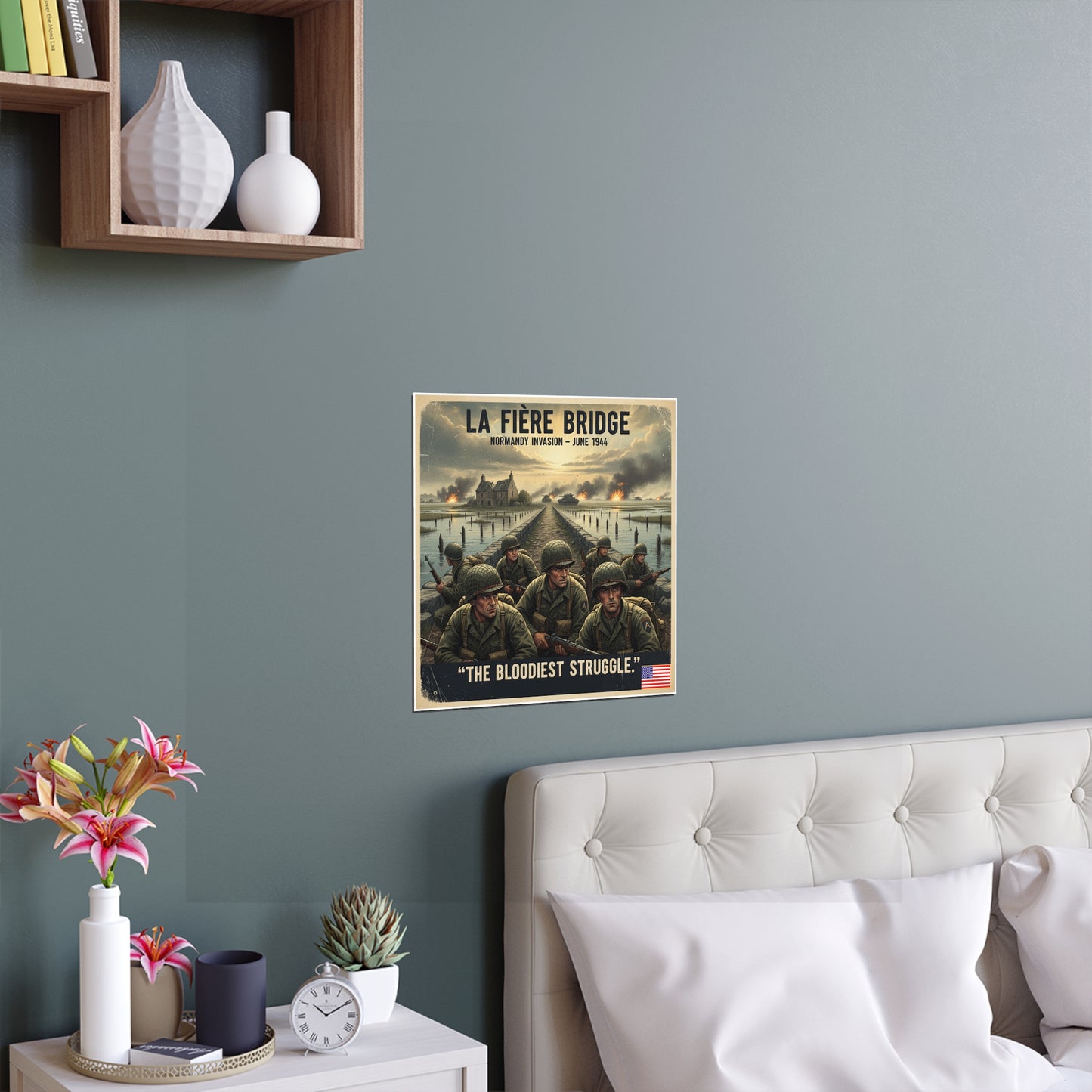 Indoor and Outdoor Silk Posters - 82nd Airborne at the La Fière Bridge
