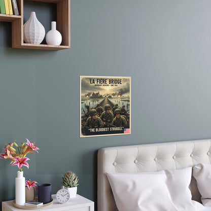 Indoor and Outdoor Silk Posters - 82nd Airborne at the La Fière Bridge